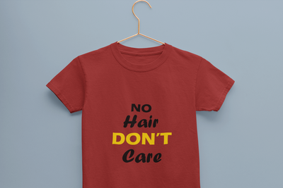 No Hair Dont Care Half Sleeves T-Shirt for Boy-FunkyTeesClub