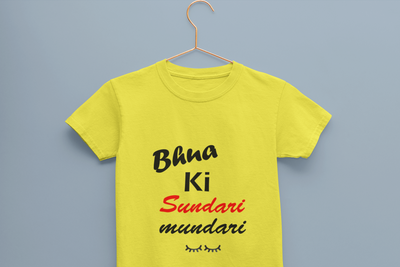 Bhua Ki Sundari Mundari Half Sleeves T-Shirt For Girls -FunkyTeesClub