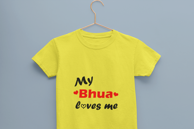 Bhua Loves Me Half Sleeves T-Shirt for Boy-FunkyTeesClub