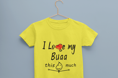 I Love My Bua Half Sleeves T-Shirt For Girls -FunkyTeesClub