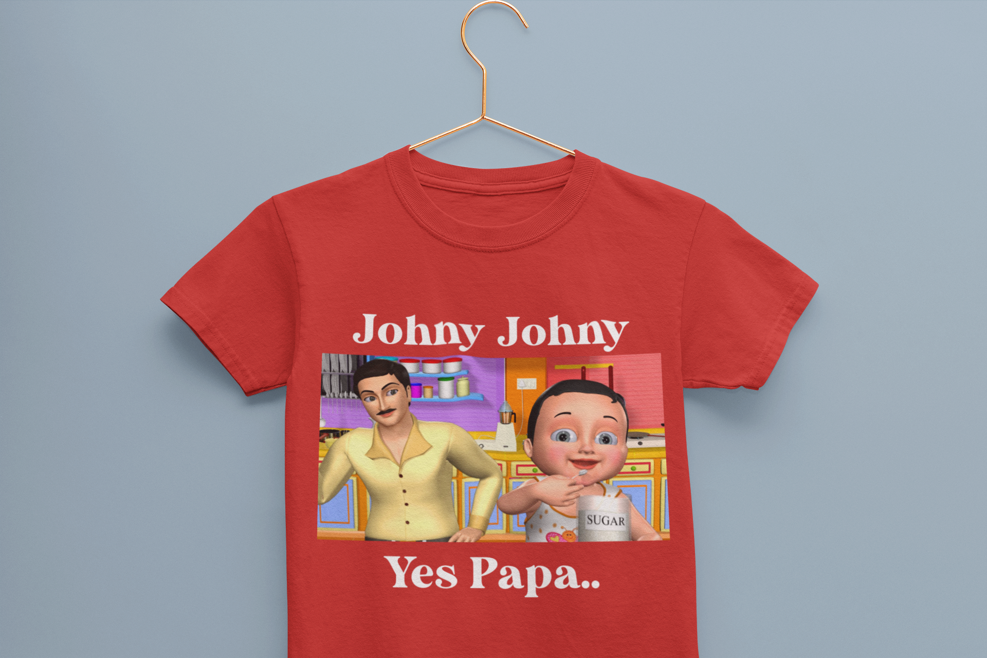 Johny Johny Yes Papa Poem Half Sleeves T-Shirt for Boy-FunkyTeesClub