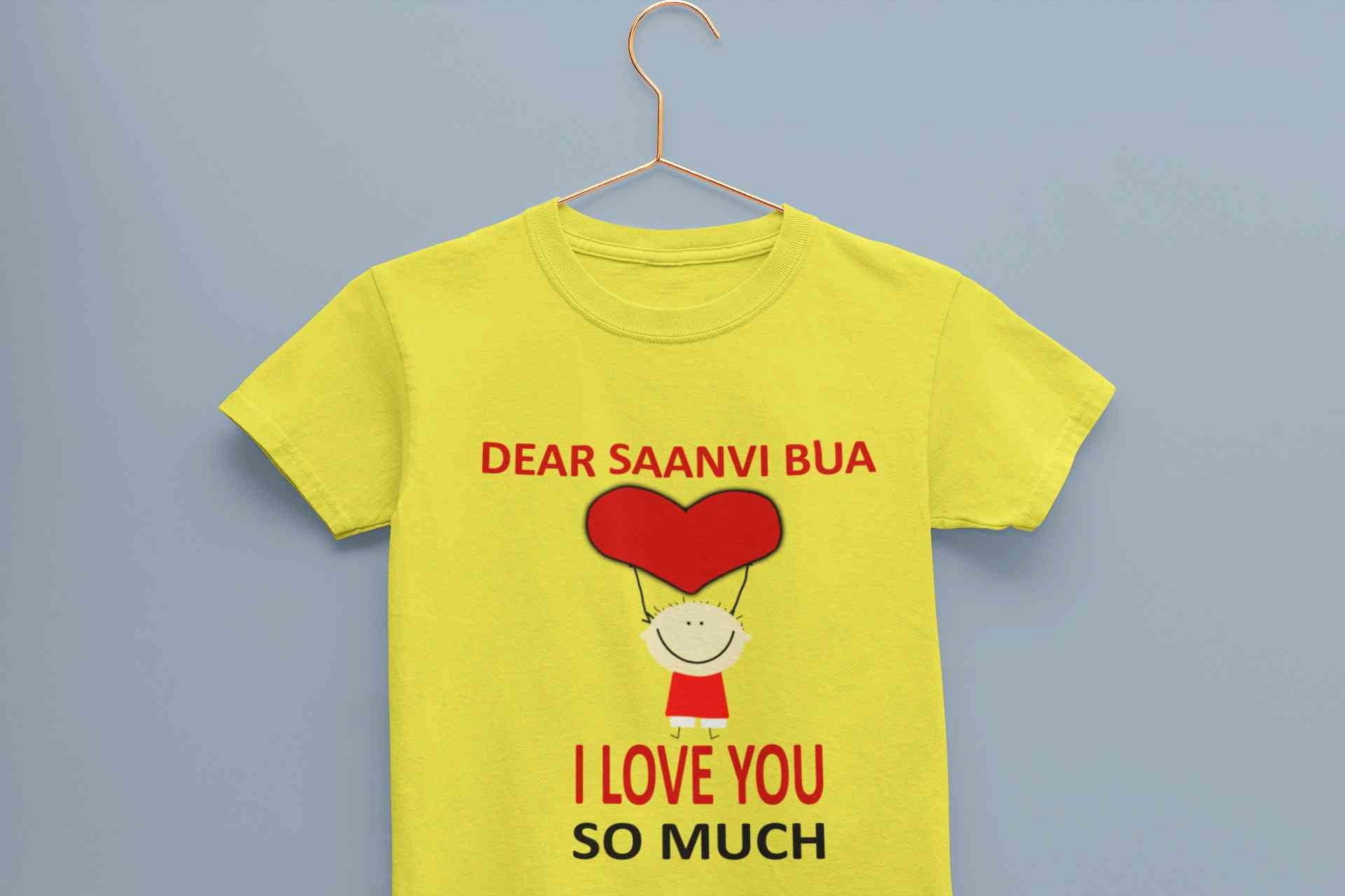 Custom Name I love My Bua So Much Half Sleeves T-Shirt For Girls -FunkyTeesClub