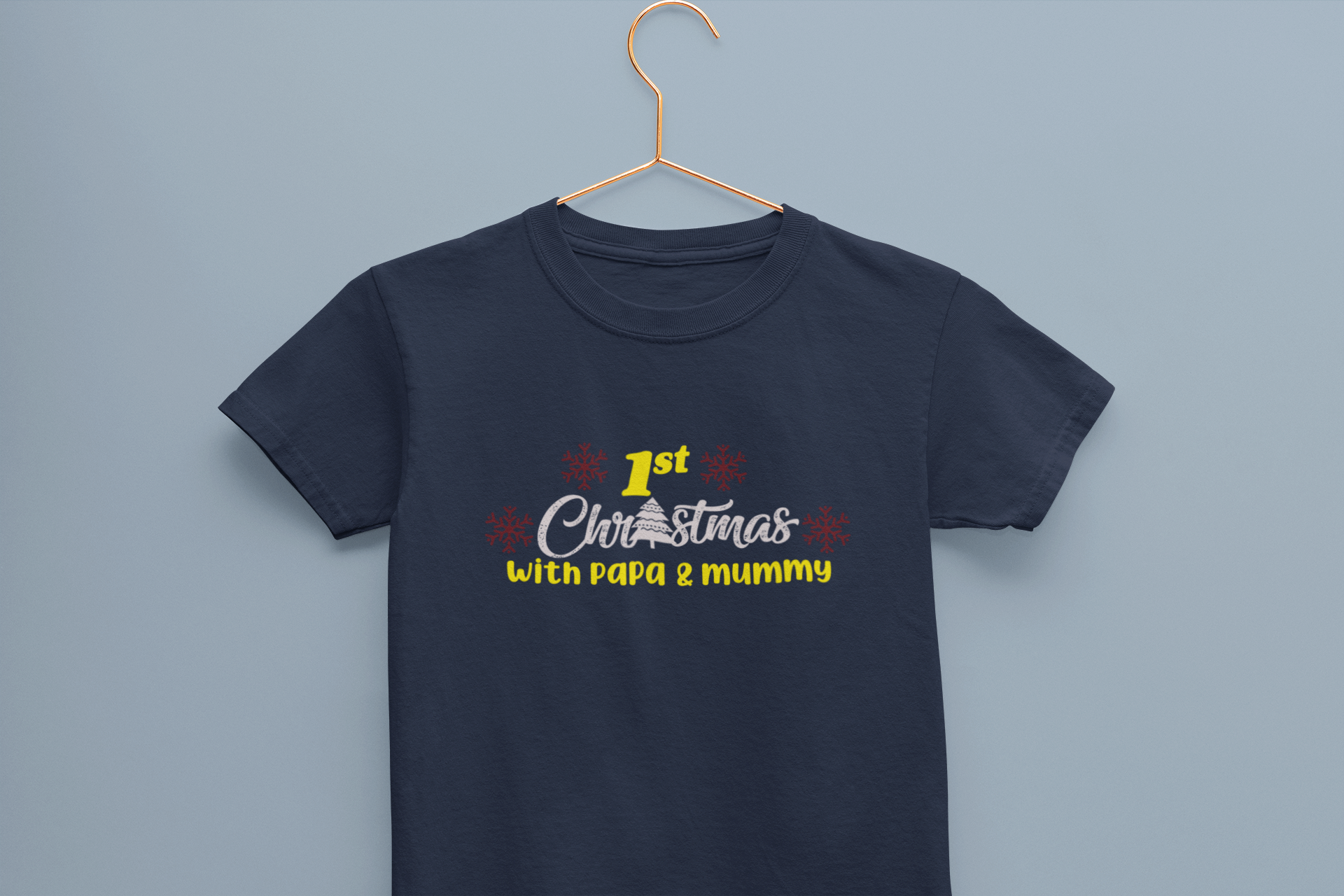 First Christmas With Mummy Papa Half Sleeves T-Shirt for Boy-FunkyTeesClub
