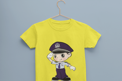 Future Police Half Sleeves T-Shirt for Boy-FunkyTeesClub