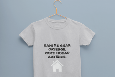 Nani Ke Ghar Jayege Half Sleeves T-Shirt For Girls -FunkyTeesClub