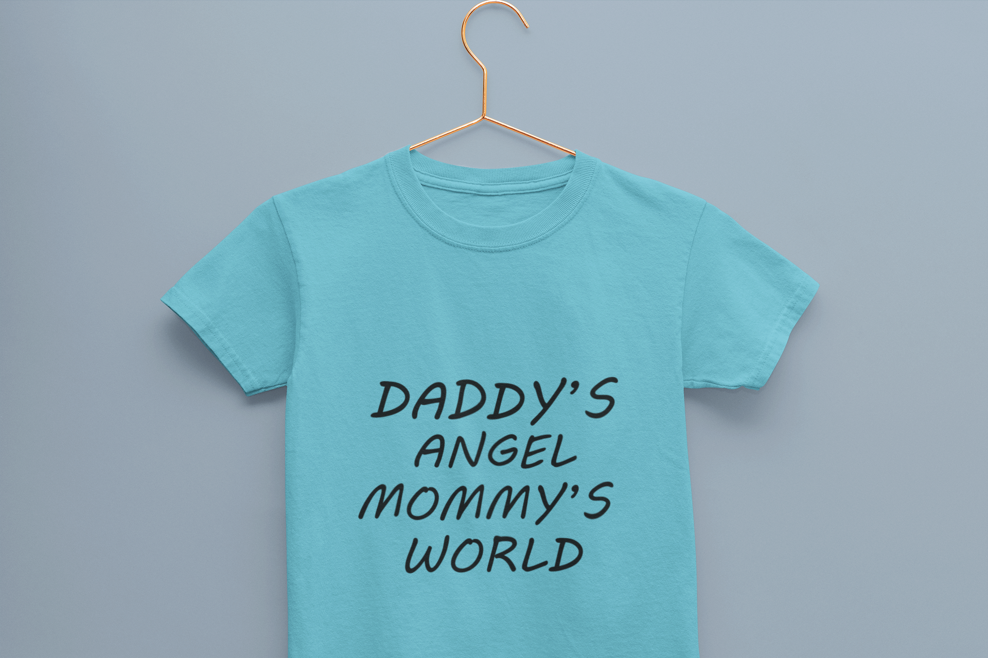 Daddys Angel Mommys World Half Sleeves T-Shirt For Girls -FunkyTeesClub