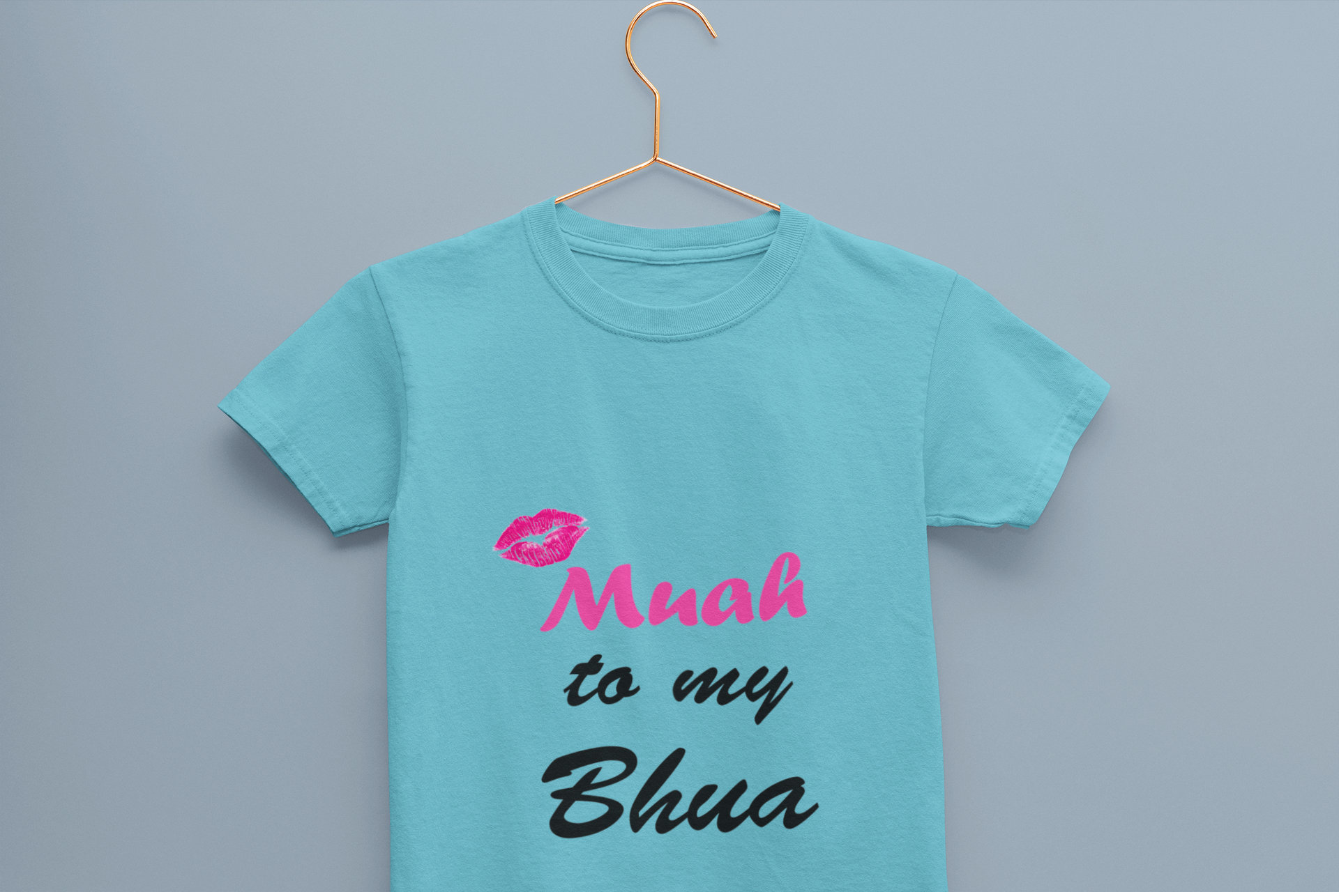 Muah To My Bhua Half Sleeves T-Shirt For Girls -FunkyTeesClub