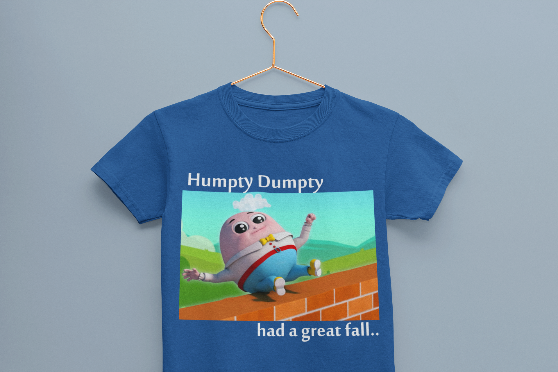 Humpty Dumpty Poem Half Sleeves T-Shirt for Boy-FunkyTeesClub