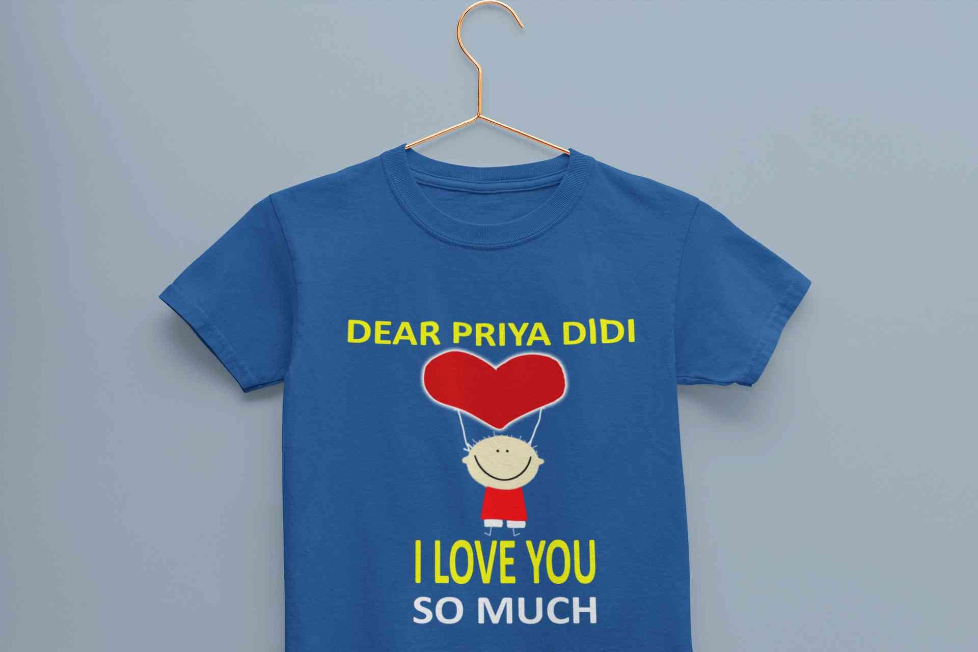 Custom Name I love My Didi So Much Half Sleeves T-Shirt For Girls -FunkyTeesClub
