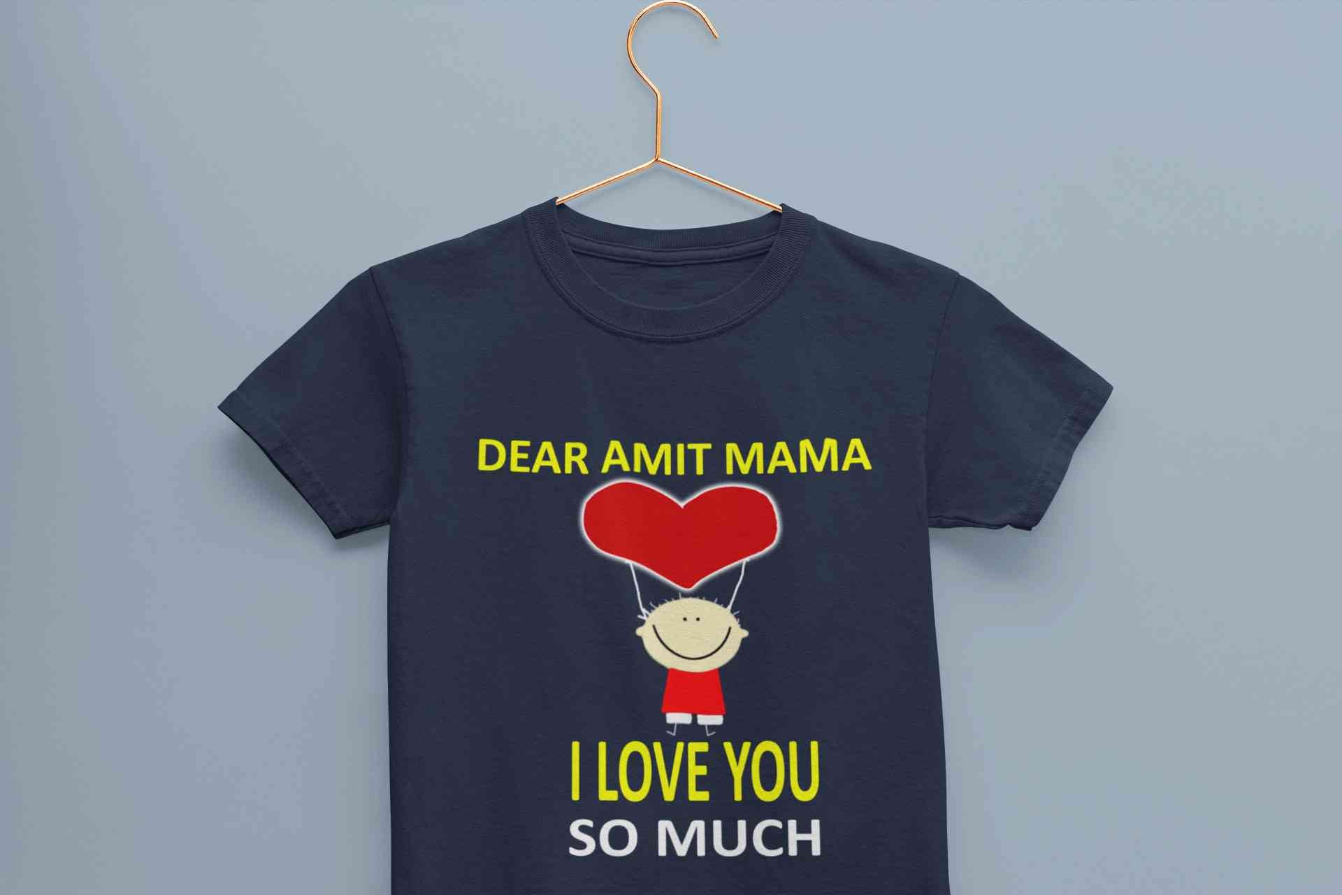 Custom Name I love My Mama So Much Half Sleeves T-Shirt for Boy-FunkyTeesClub