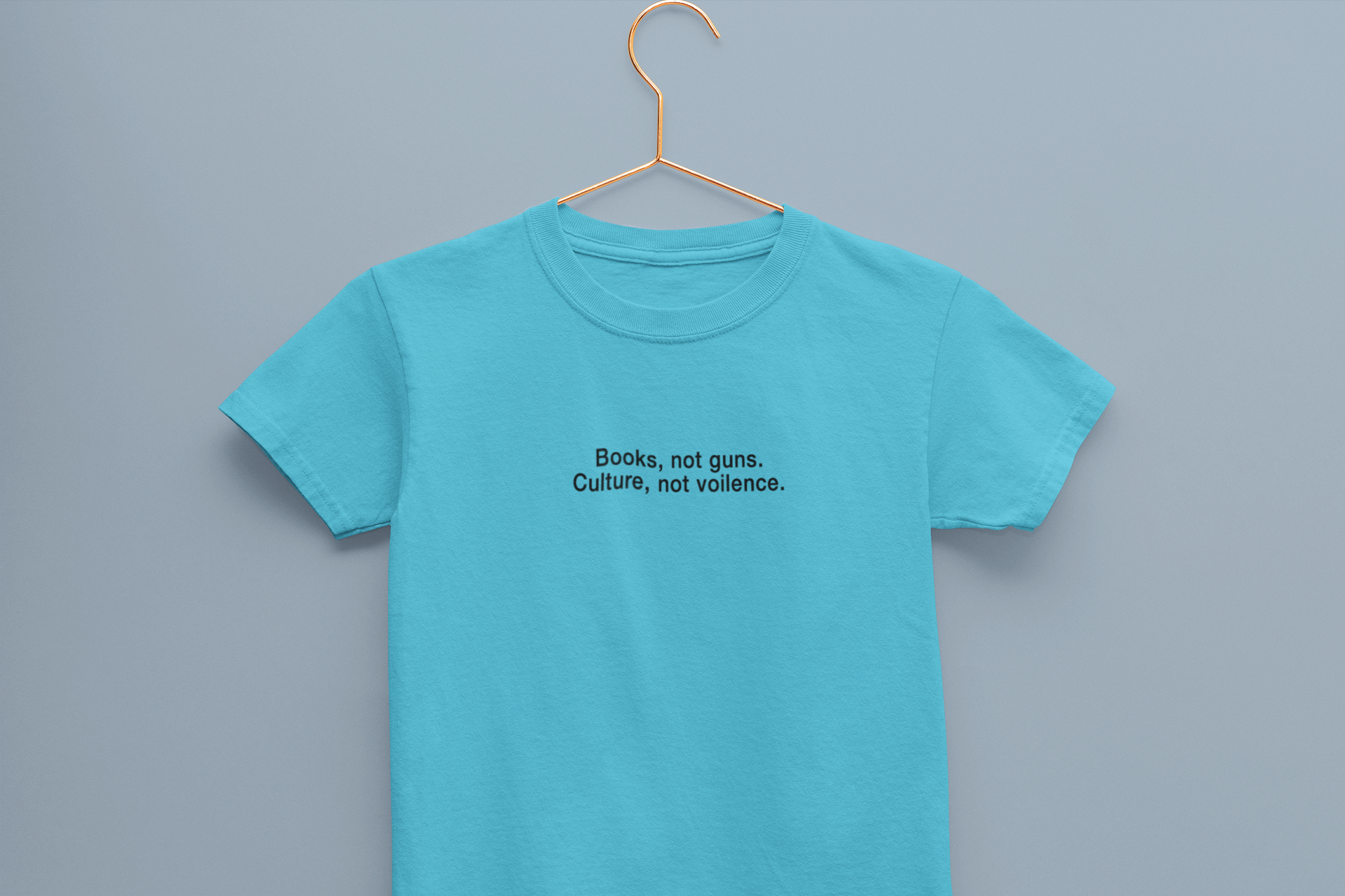 Books Not Gun Minimals Half Sleeves T-Shirt for Boy-FunkyTeesClub