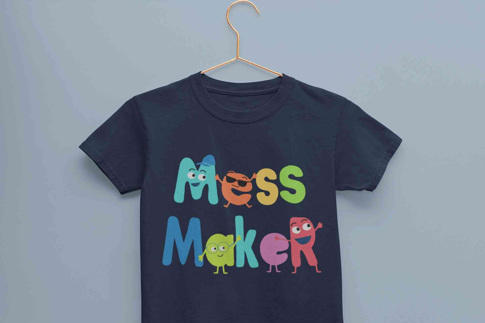Mess Maker Cartoon Half Sleeves T-Shirt for Boy-FunkyTeesClub