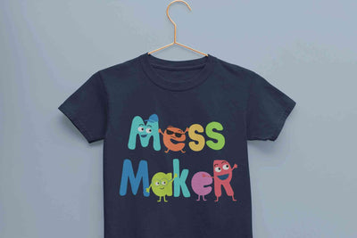 Mess Maker Cartoon Half Sleeves T-Shirt for Boy-FunkyTeesClub