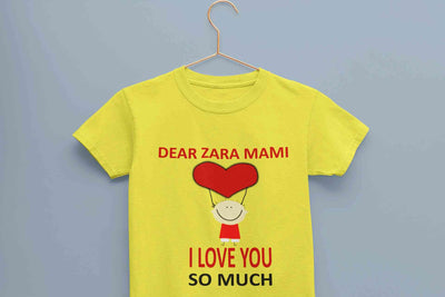 Custom Name I love My Mami So Much Half Sleeves T-Shirt for Boy-FunkyTeesClub