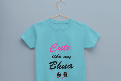 Cute Like My Bhua Half Sleeves T-Shirt for Boy-FunkyTeesClub