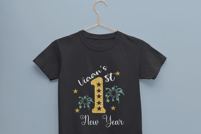 Customized Name New Year Half Sleeves T-Shirt for Boy-FunkyTeesClub