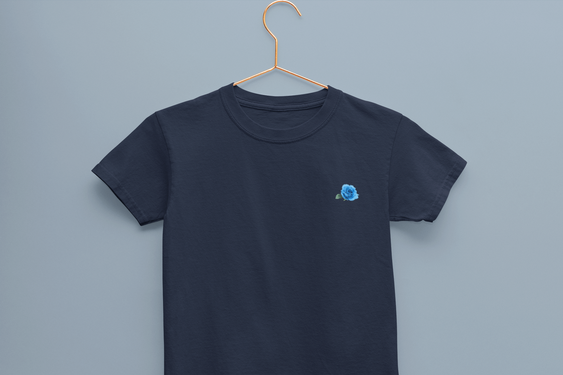 Blue Rose Minimals Half Sleeves T-Shirt for Boy-FunkyTeesClub