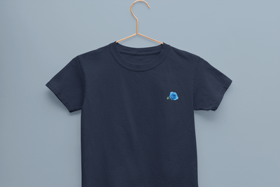 Blue Rose Minimals Half Sleeves T-Shirt for Boy-FunkyTeesClub