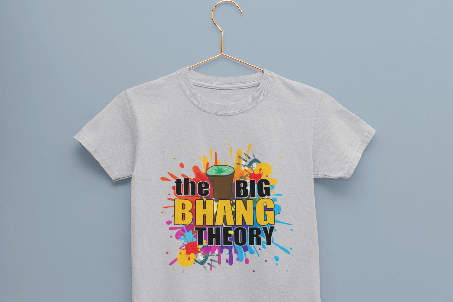 The Big Bhang Theory Holi Half Sleeves T-Shirt for Boy-FunkyTeesClub