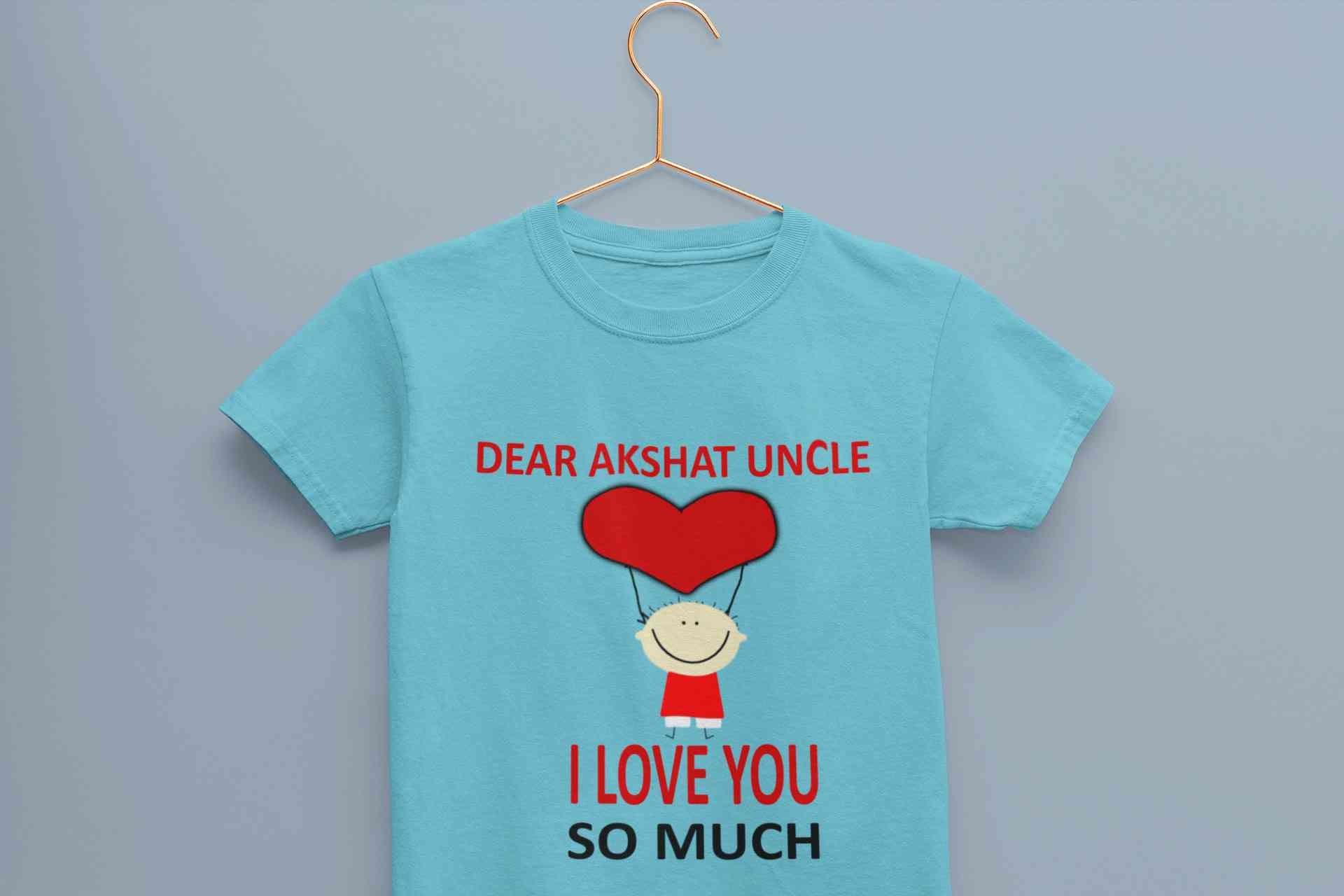 Custom Name I love My Uncle So Much Half Sleeves T-Shirt for Boy-FunkyTeesClub