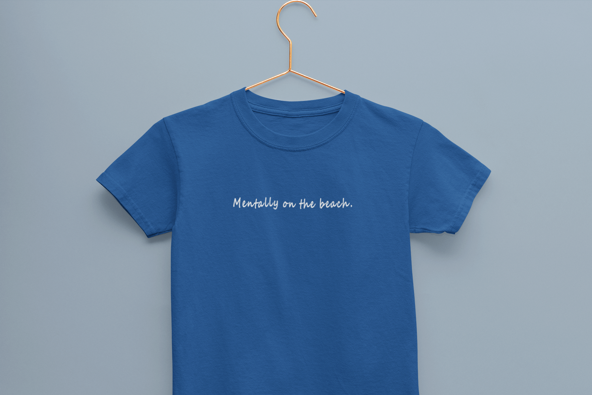 Mentally On The beach Minimals Half Sleeves T-Shirt for Boy-FunkyTeesClub