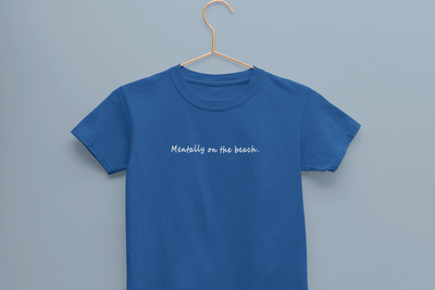 Mentally On The beach Minimals Half Sleeves T-Shirt for Boy-FunkyTeesClub