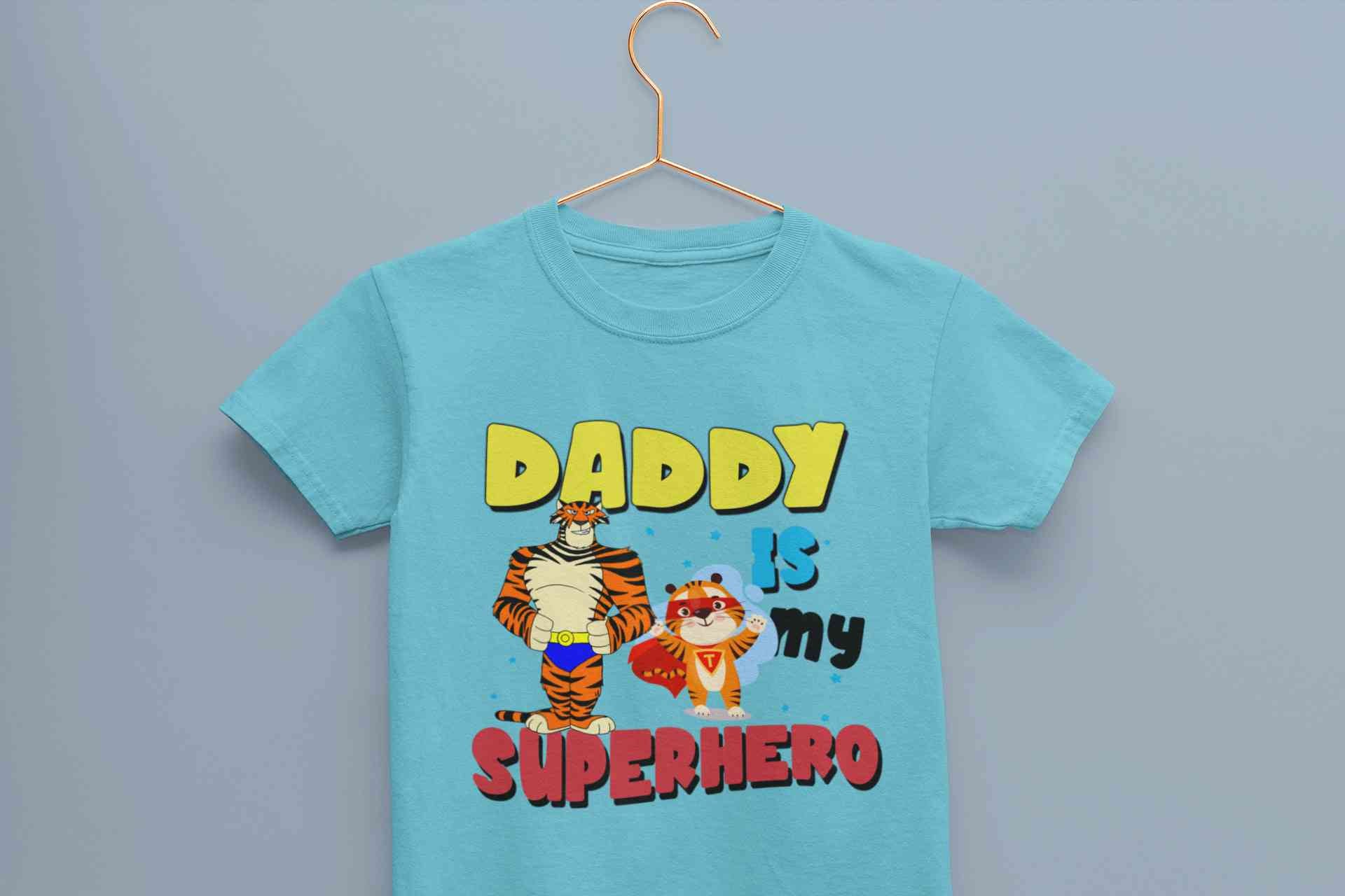 Superhero Dad Cartoon Half Sleeves T-Shirt for Boy-FunkyTeesClub