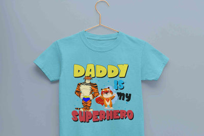 Superhero Dad Cartoon Half Sleeves T-Shirt for Boy-FunkyTeesClub