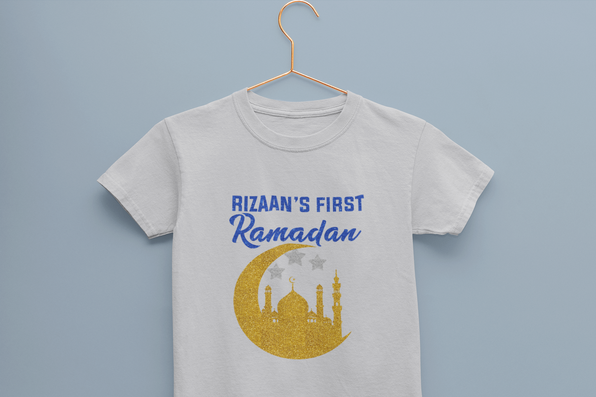 Custom Name First Ramadan Eid Half Sleeves T-Shirt for Boy-FunkyTeesClub