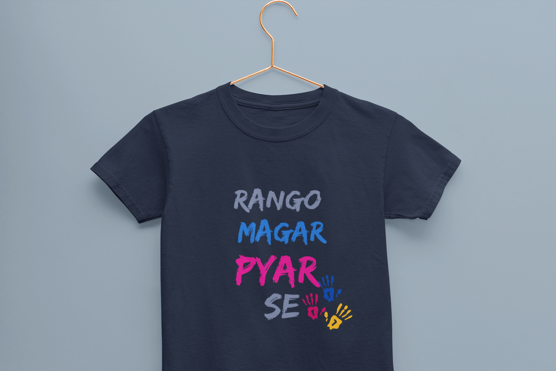 Rango Magar Pyar Se Holi Half Sleeves T-Shirt for Boy-FunkyTeesClub