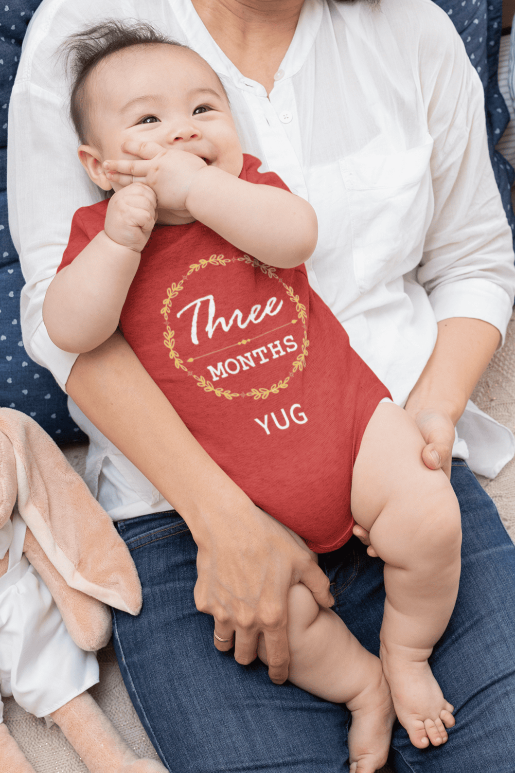 Custom Name Three Month Rompers for Baby Boy- FunkyTeesClub