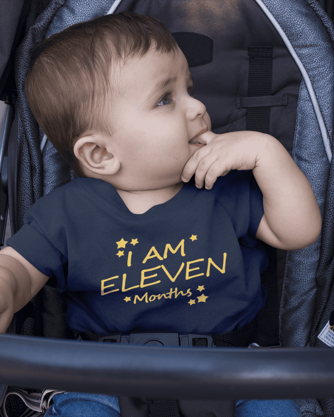 I Am Eleven Months Half Sleeves T-Shirt for Boys -FunkyTeesClub