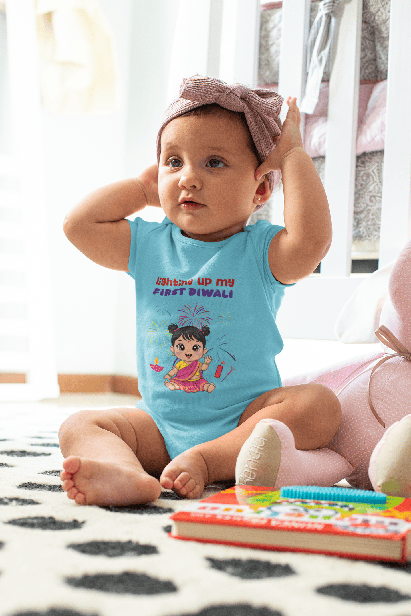 Lighting Up My First Diwali Rompers for Baby Girl- FunkyTeesClub