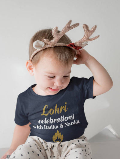 Lohri Celebrations Half Sleeves T-Shirt for Boy-FunkyTeesClub