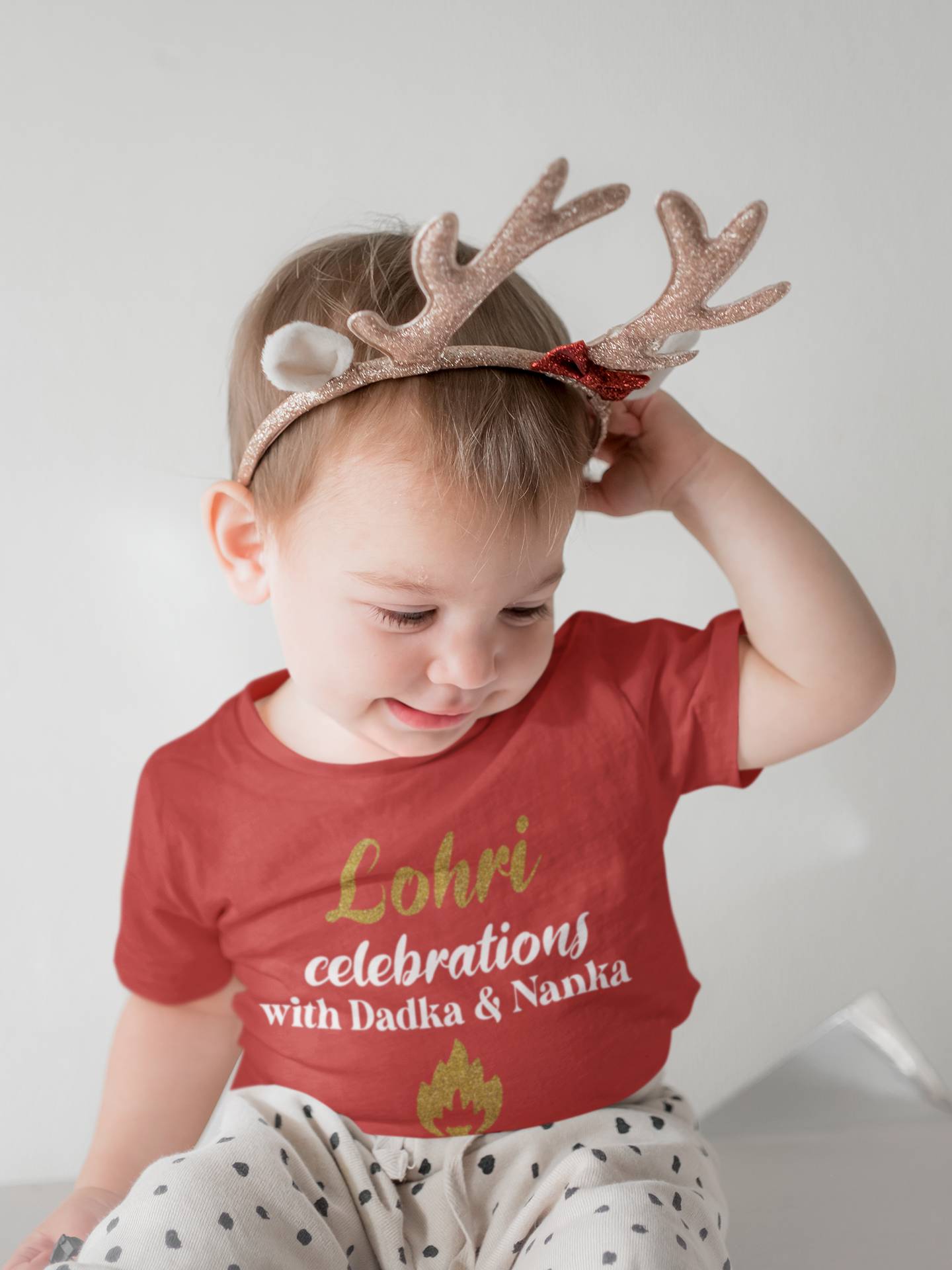Lohri Celebrations Half Sleeves T-Shirt for Boy-FunkyTeesClub