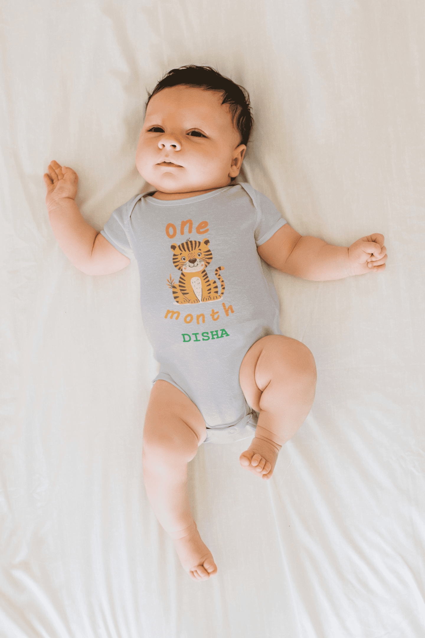 Custom Name One Month Rompers for Baby Girl- FunkyTeesClub