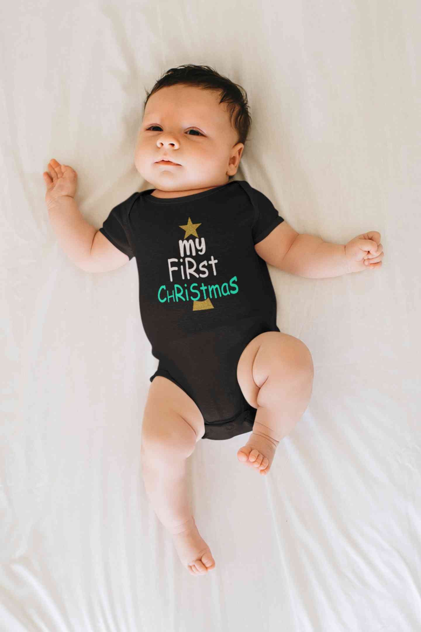 My First Christmas Rompers for Baby Boy- FunkyTeesClub