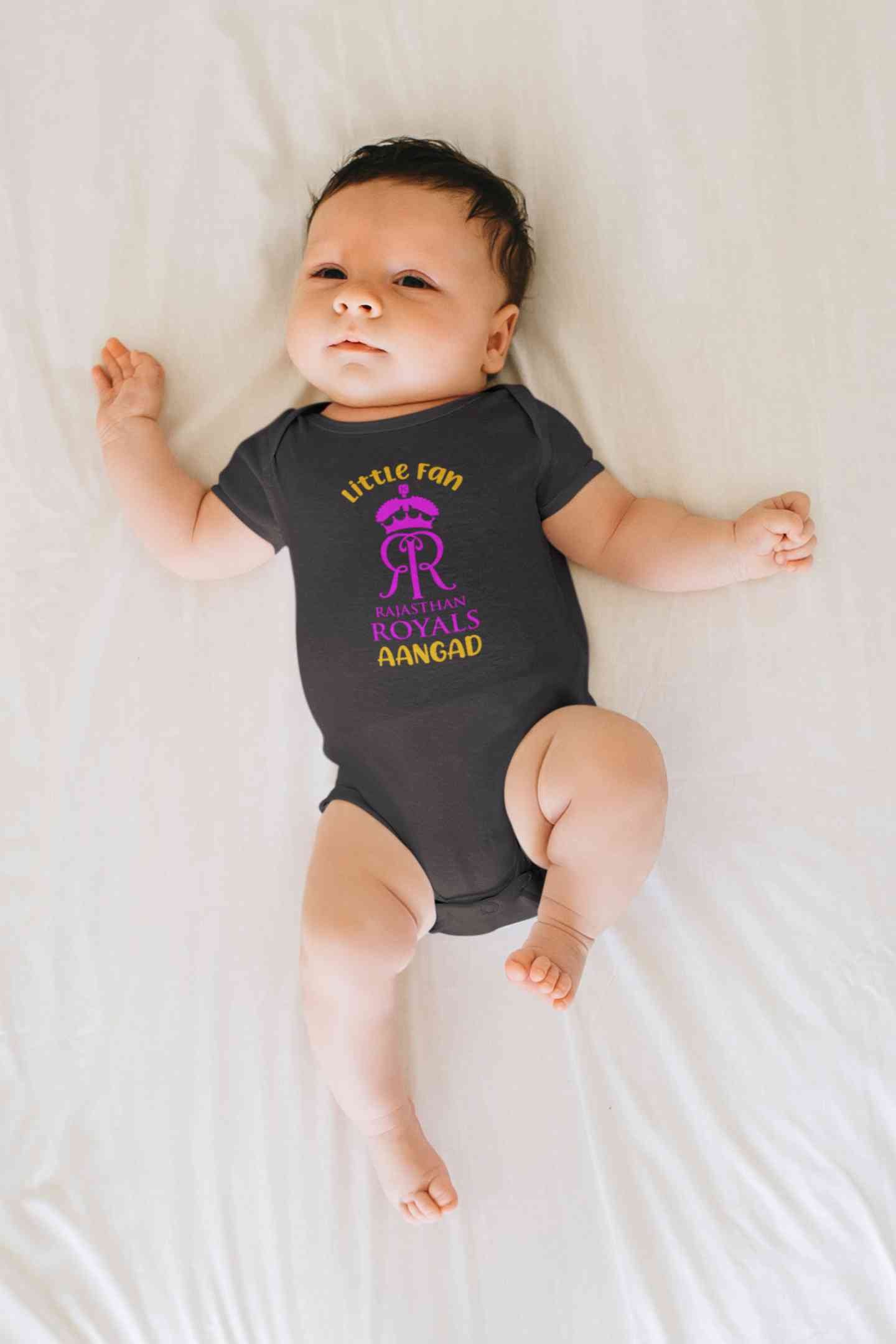 Custom Name IPL RR Rajasthan Royals Little Fan Rompers for Baby Boy- FunkyTeesClub