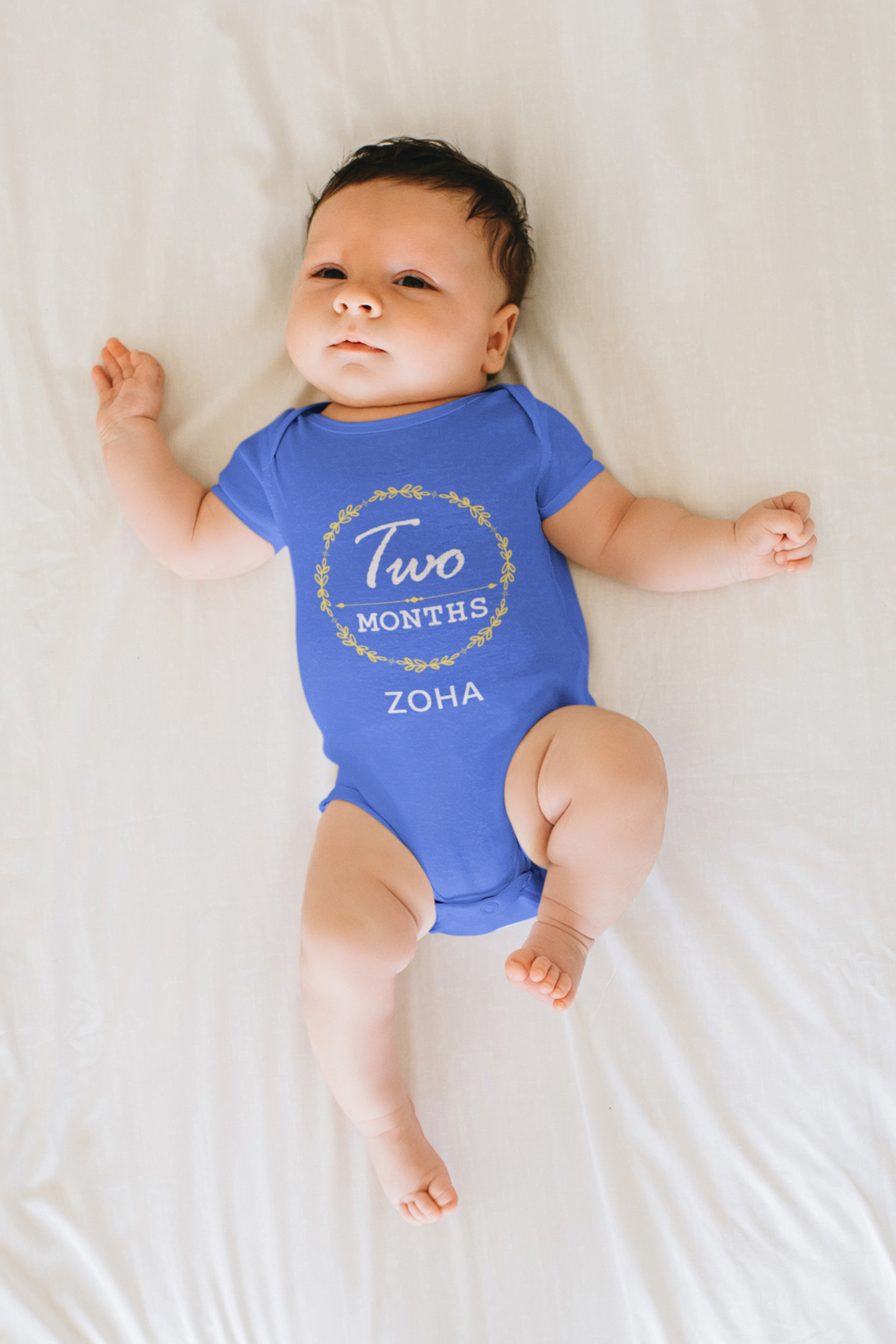 Custom Name Two Months Rompers for Baby Girl- FunkyTeesClub