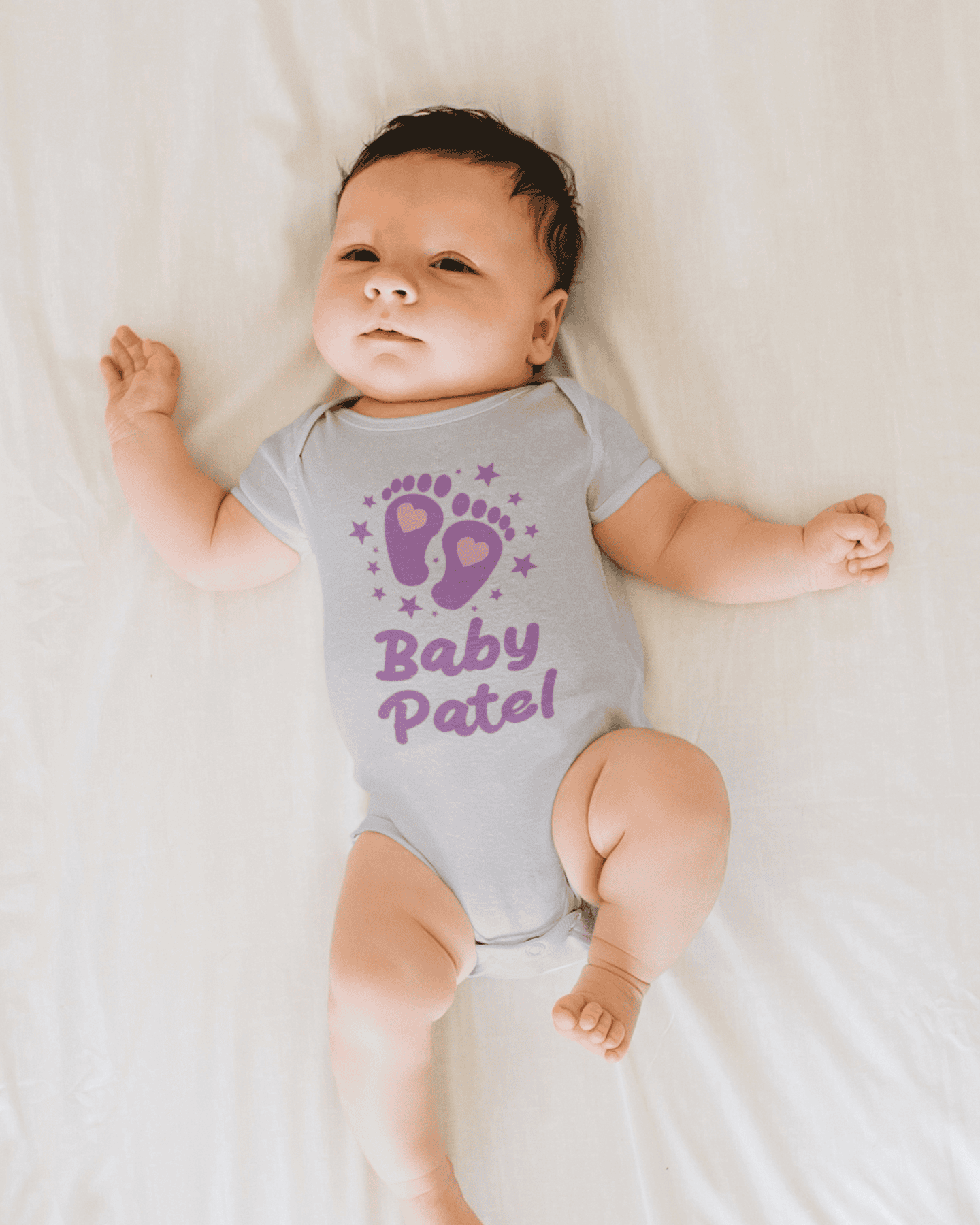 Custom Name Baby Surname New Born Rompers for Baby Girl- FunkyTeesClub