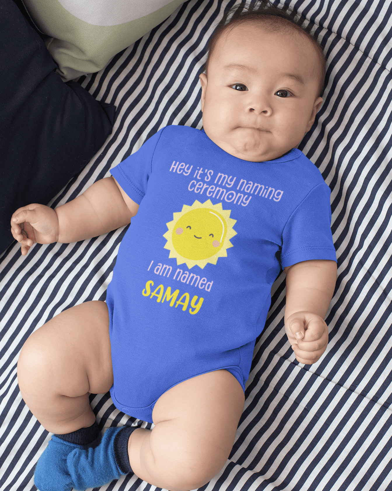 Custom Name Naming Ceremony New Born Rompers for Baby Boy- FunkyTeesClub