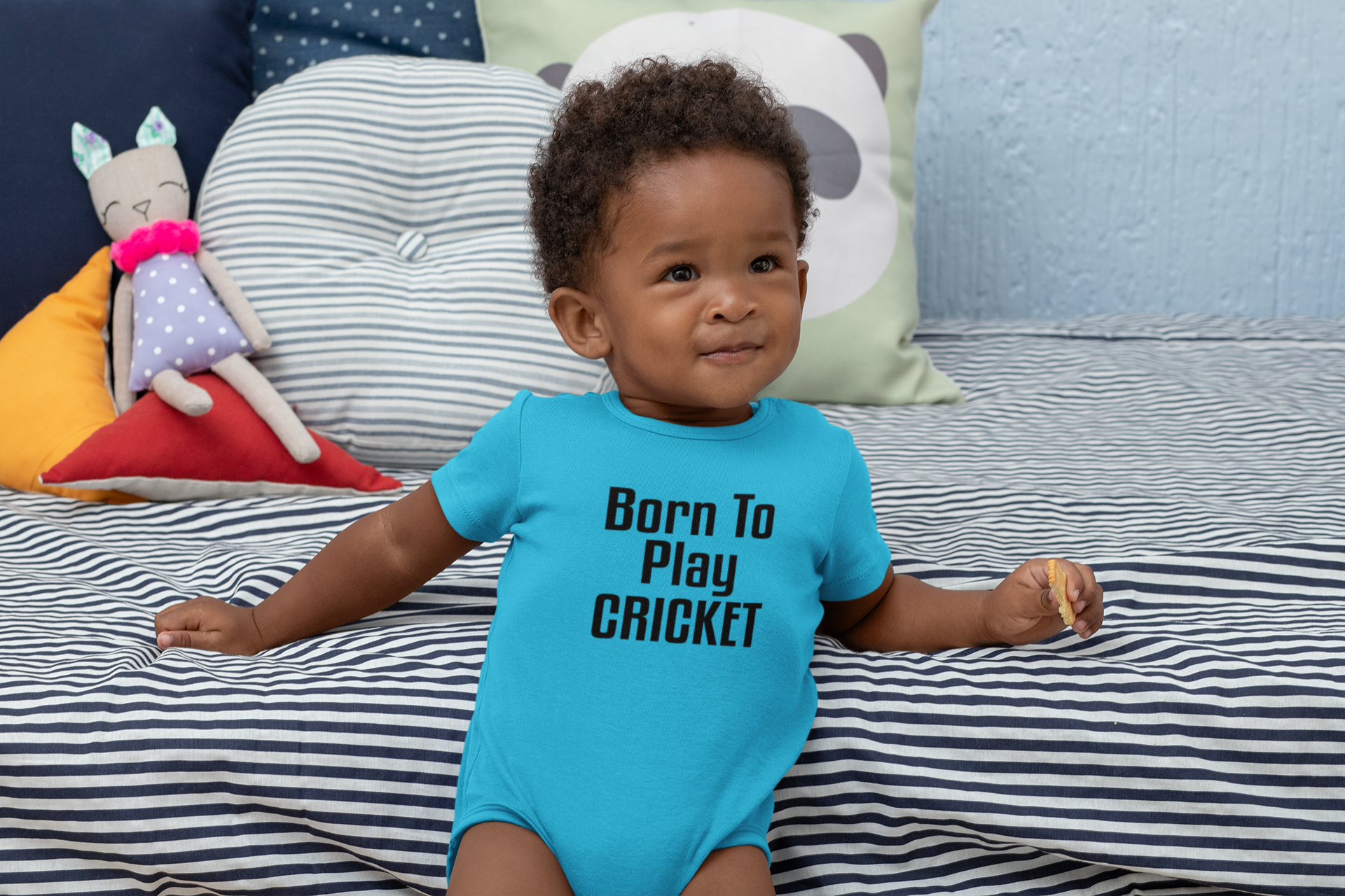 Born To Play Cricket World Cup Cricket Rompers for Baby Boy- FunkyTeesClub