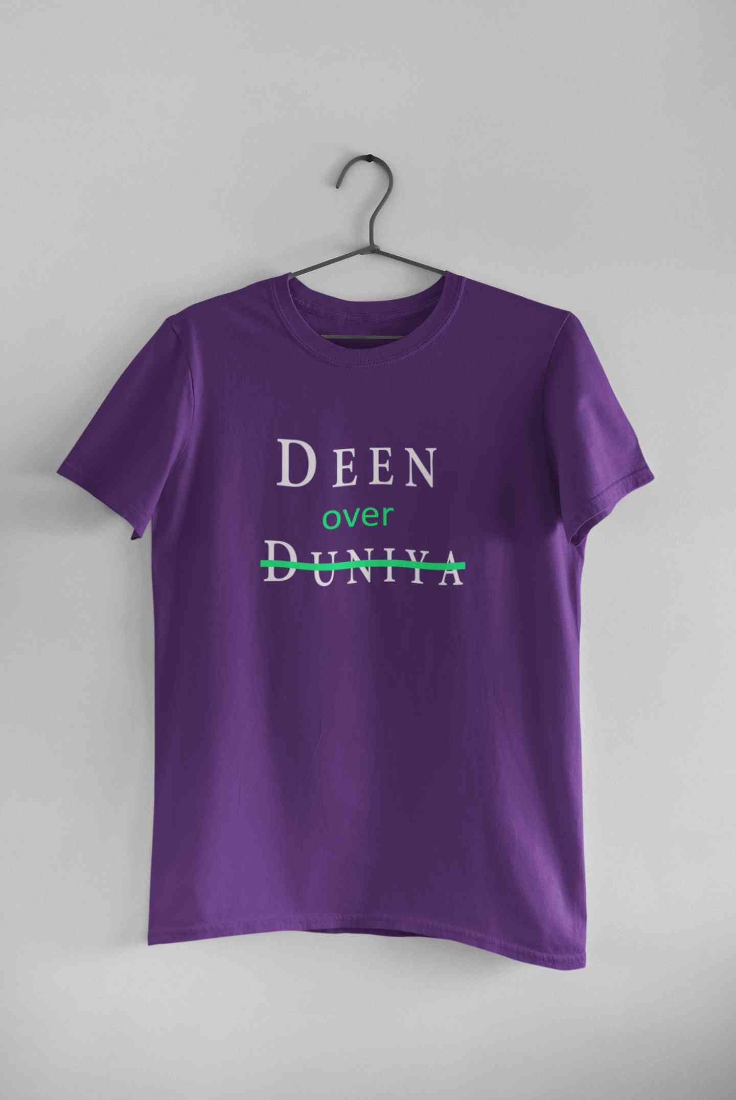 Deen Over Dunya Mens Half Sleeves T-shirt- FunkyTeesClub
