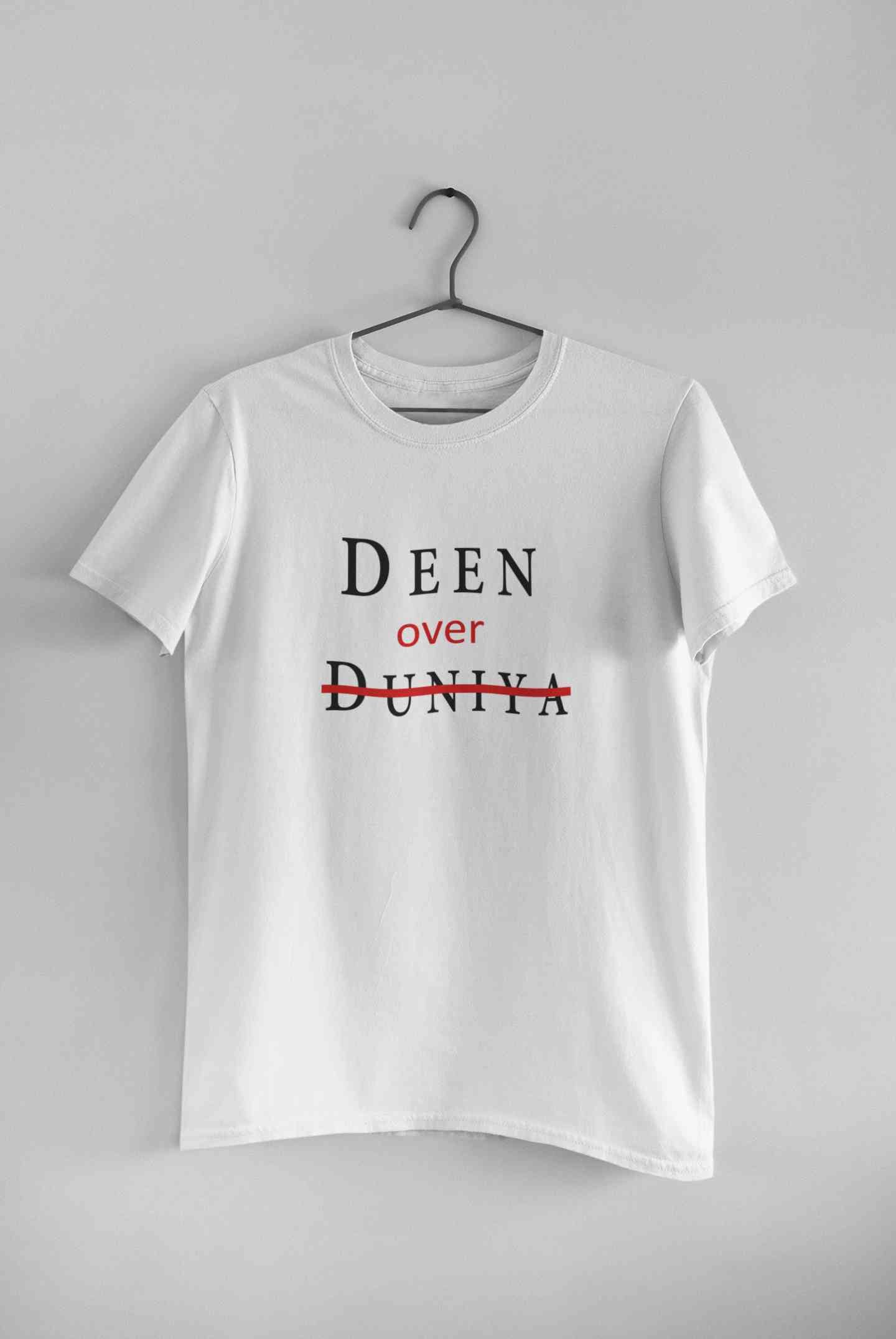 Deen Over Dunya Mens Half Sleeves T-shirt- FunkyTeesClub