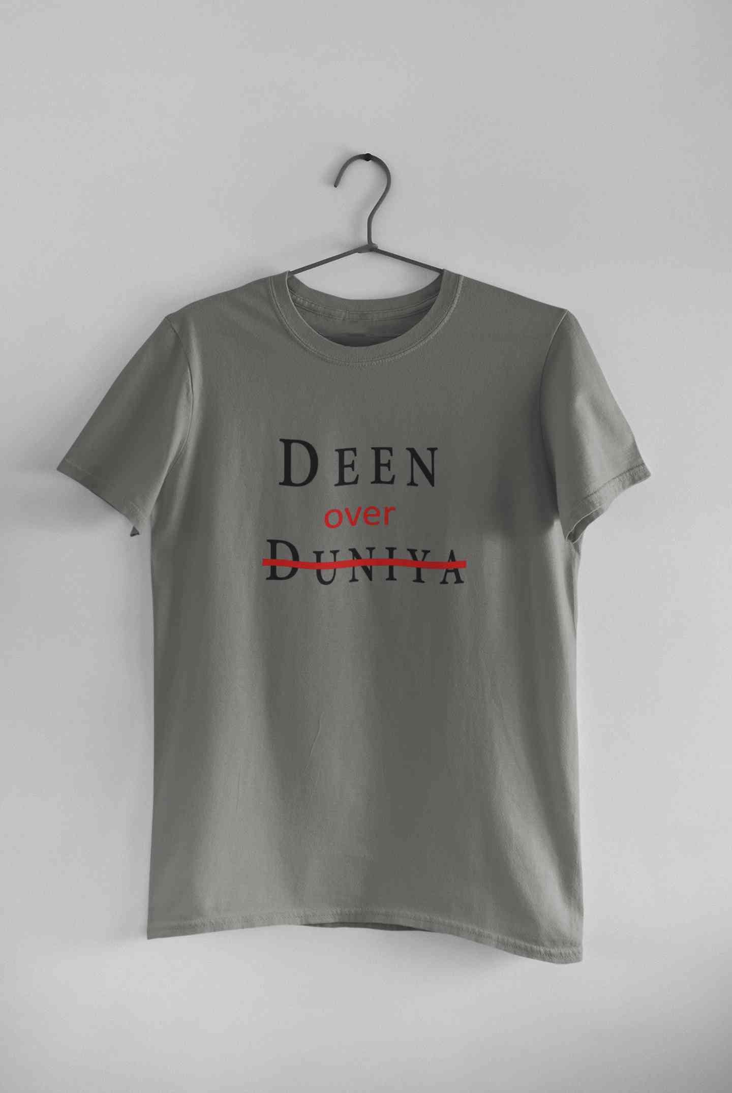 Deen Over Dunya Mens Half Sleeves T-shirt- FunkyTeesClub