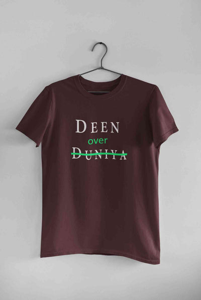Deen Over Dunya Mens Half Sleeves T-shirt- FunkyTeesClub