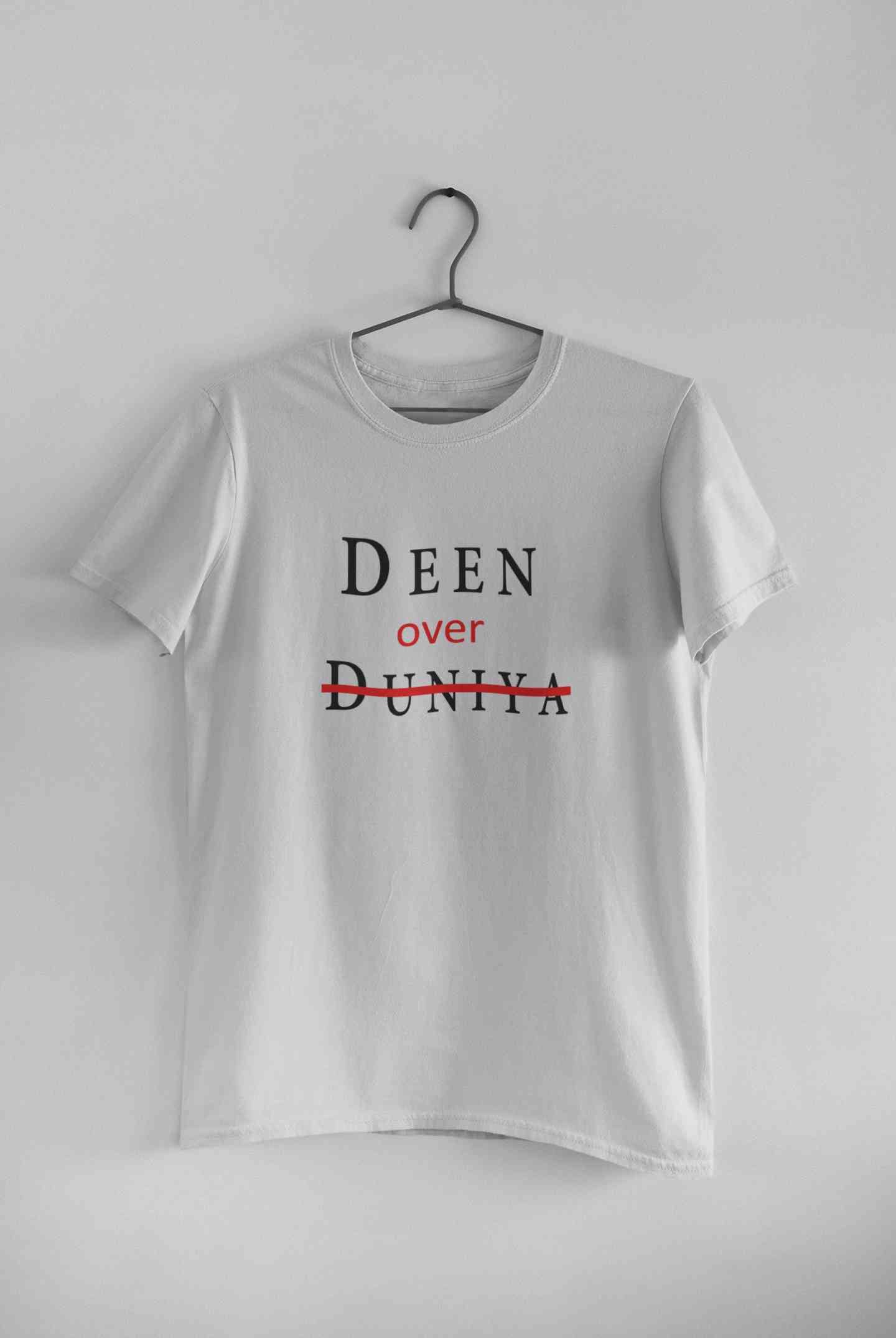 Deen Over Dunya Mens Half Sleeves T-shirt- FunkyTeesClub