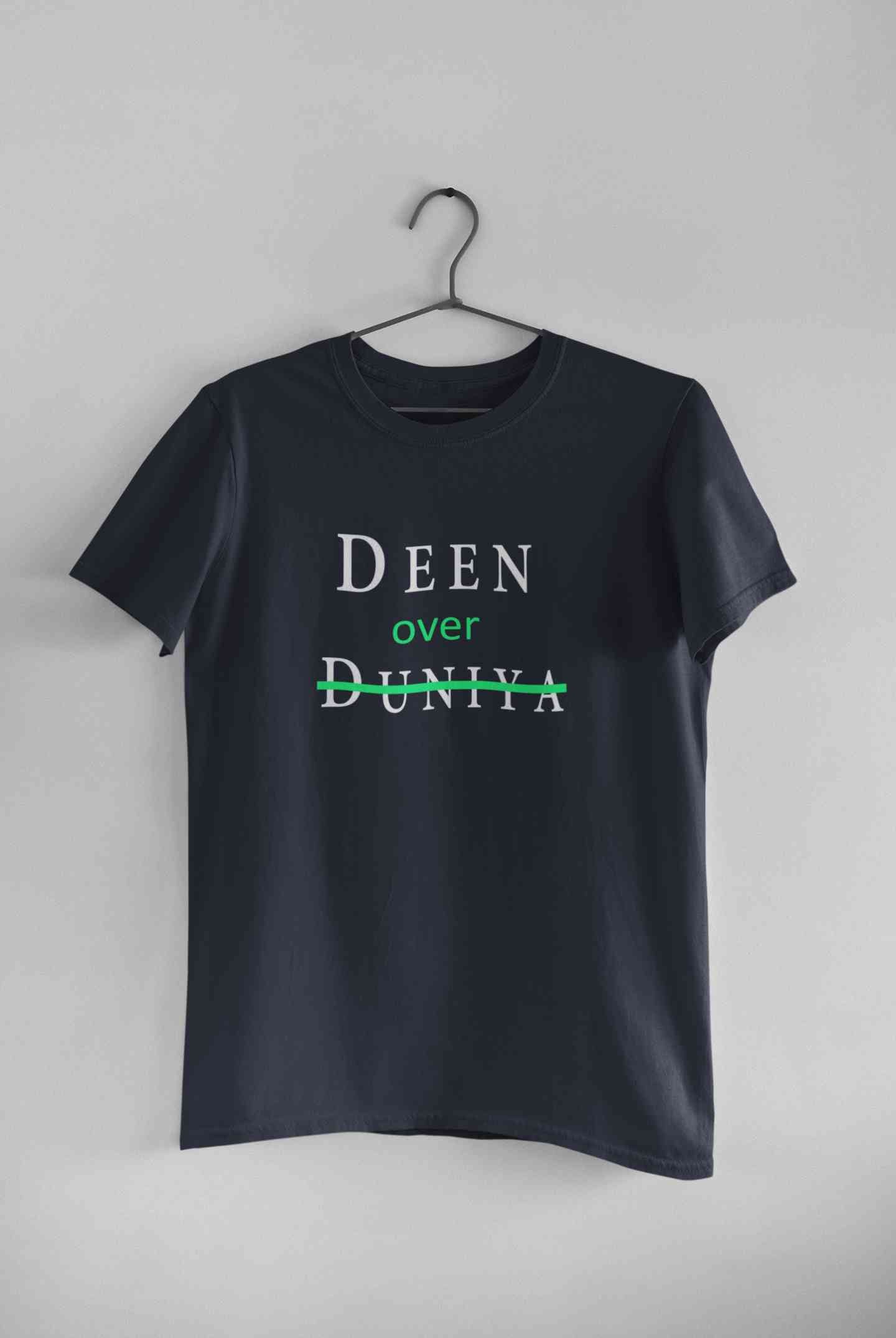 Deen Over Dunya Mens Half Sleeves T-shirt- FunkyTeesClub