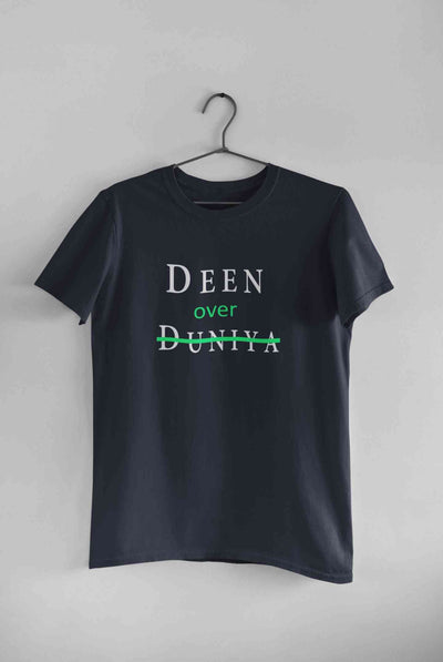 Deen Over Dunya Mens Half Sleeves T-shirt- FunkyTeesClub