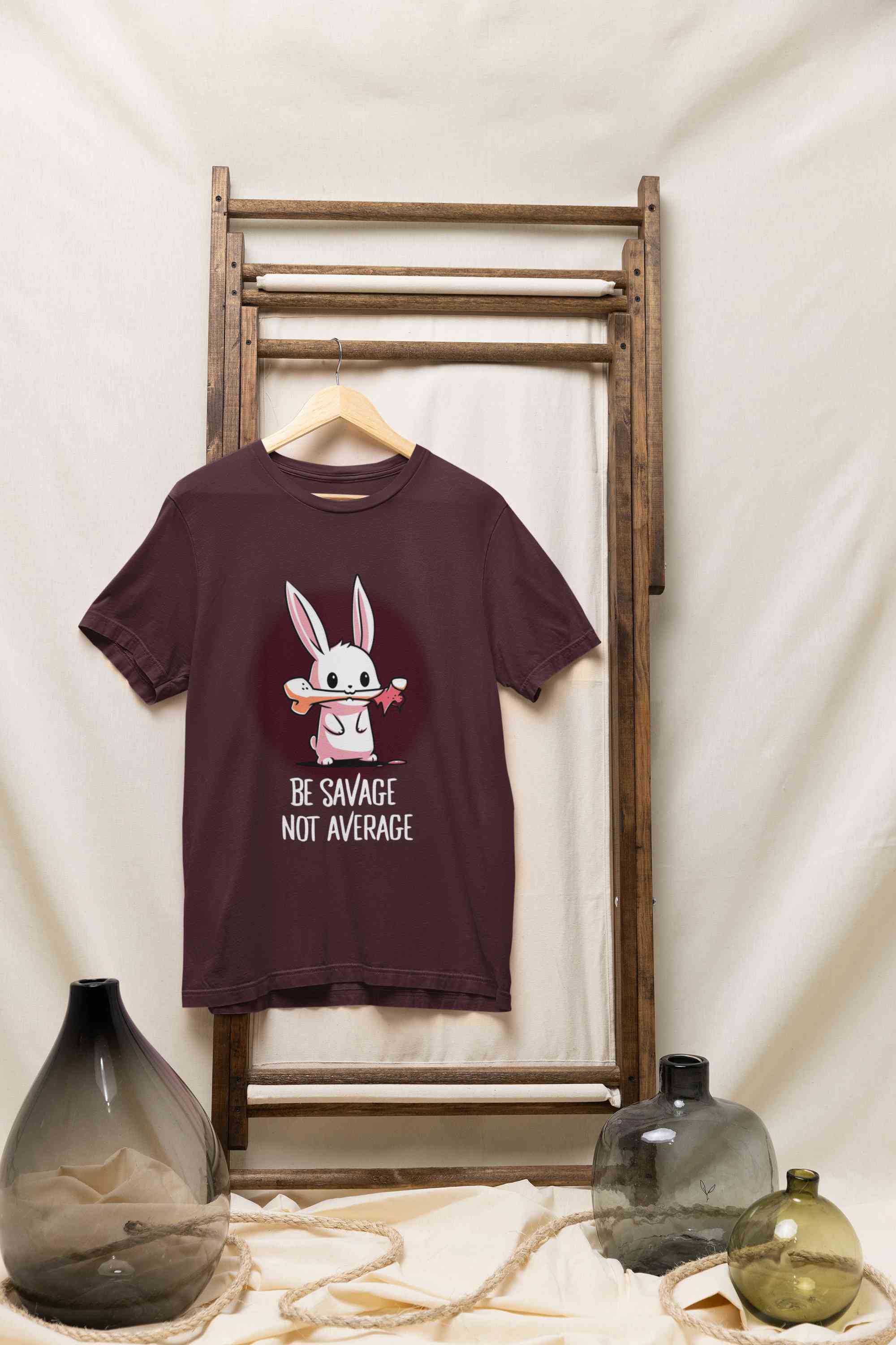 Be Savage Not Average Funny Graphic Quotes Mens Half Sleeves T-shirt- FunkyTeesClub